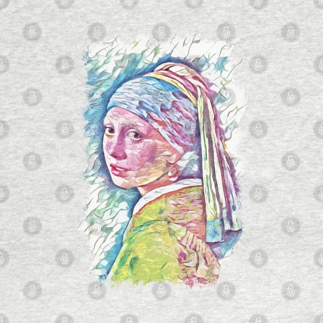 Girl with a Pearl Earring / Abstract Fan Art #01 by Naumovski